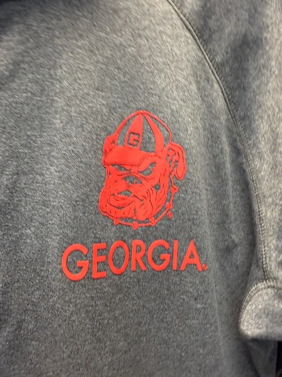 Georgia Bulldogs Grey Quarter-Zip Pullover with Red Logo - Picture 2 of 9